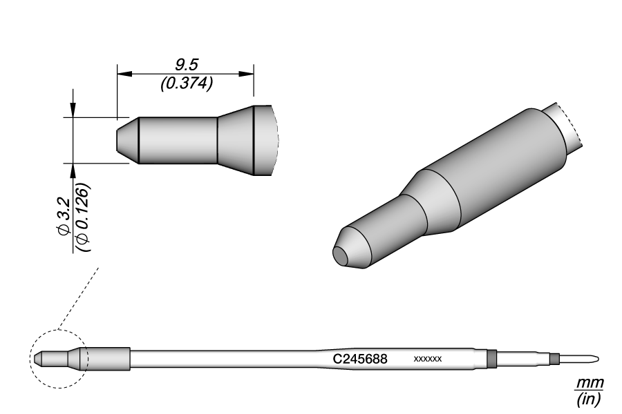 C245688 - Heat Staking Cartridge Ø 3.2